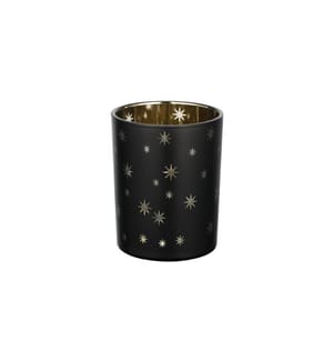 EGLO - Teelichthalter Lukut 12.5 cm Gold/Schwarz, Glas