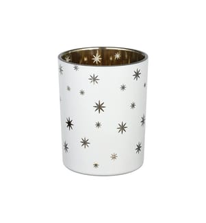 EGLO - Teelichthalter Lukut 12.5 cm Gold/Weiss, Glas
