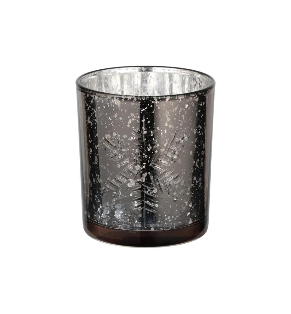 EGLO - Teelichthalter Scheeflocke Lukut 8 cm Silber, Glas