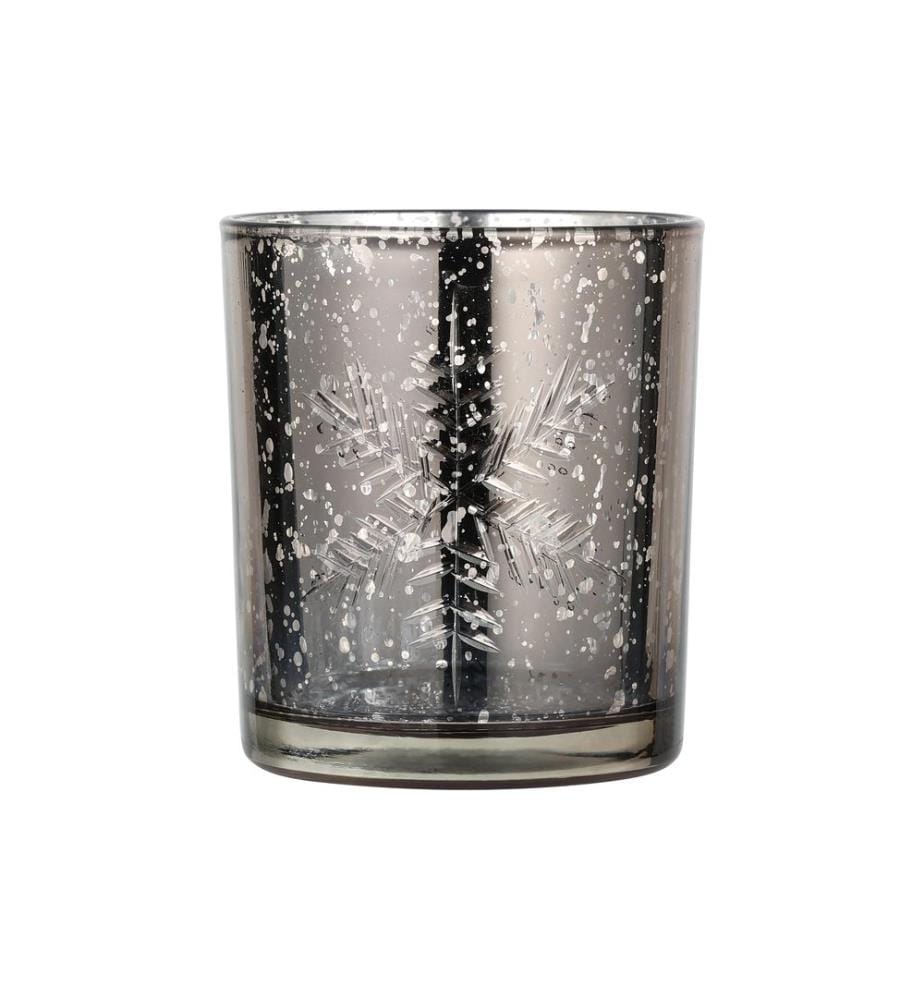 EGLO - Teelichthalter Scheeflocke Lukut 8 cm Silber, Glas