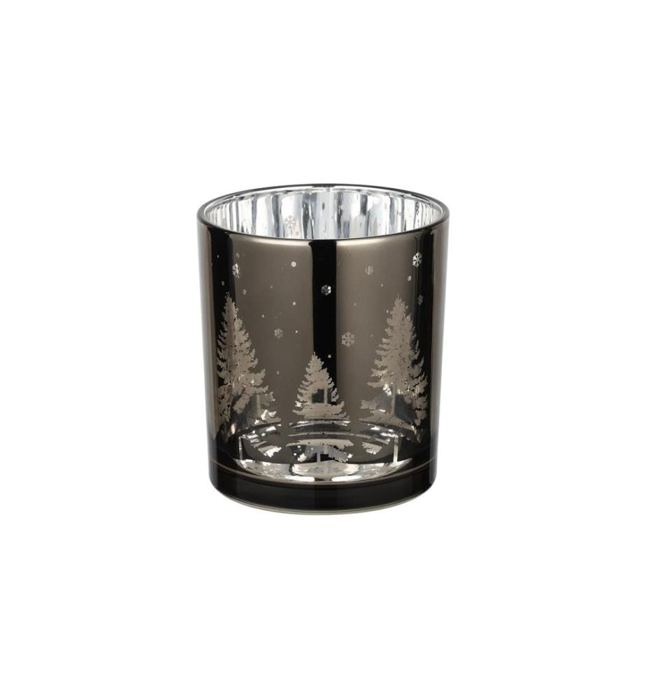 EGLO - Teelichthalter Windlicht Christmas Lukut 10 cm Braun, Glas