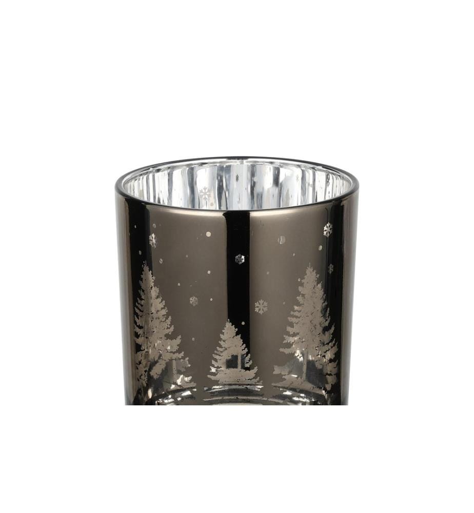 EGLO - Teelichthalter Windlicht Christmas Lukut 10 cm Braun, Glas