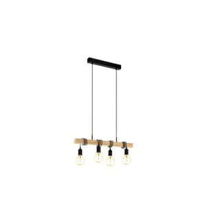 EGLO - Leuchten Pendelleuchte TOWNSHEND 4x E27 Schwarz