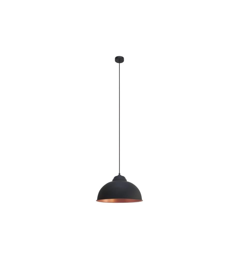 EGLO - Leuchten Pendelleuchte TRURO 2 1x E27, 37 cm Schwarz