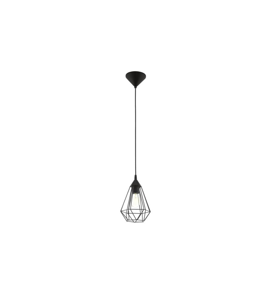EGLO - Leuchten Pendelleuchte TARBES 1x E27, 17.5 cm Schwarz