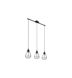 EGLO - Leuchten Pendelleuchte TARBES 3x E27 Schwarz