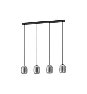 EGLO Luminaire suspension CIAMPINO noir sans ampoule E27 4x28W