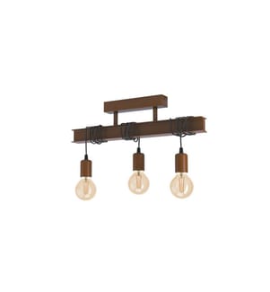 EGLO luminaire plafonnier TOWNSHEND 3x E27 antique-brun