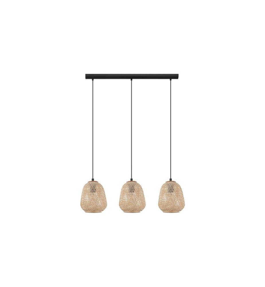 Suspension EGLO DEMBLEBY 3x E27, Noir/Nature