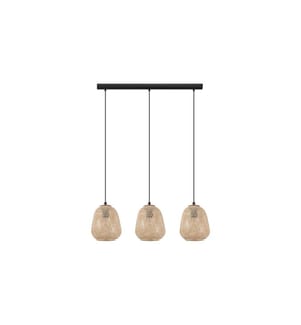 Suspension EGLO DEMBLEBY 3x E27, Noir/Nature