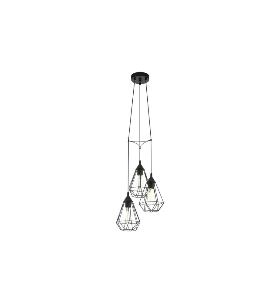 EGLO luminaires suspension TARBES 3x E27, 31 cm noir