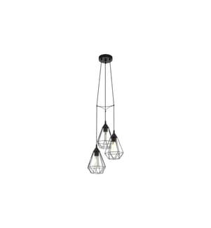 EGLO luminaires suspension TARBES 3x E27, 31 cm noir