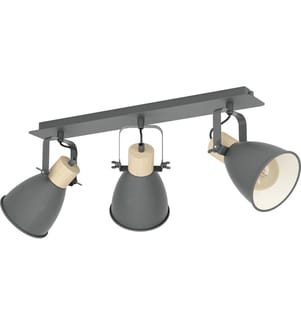 EGLO Leuchten Spot en saillie BALKEN/3 E27 ANTHRACITE/BOIS 'COSWARTH' E27