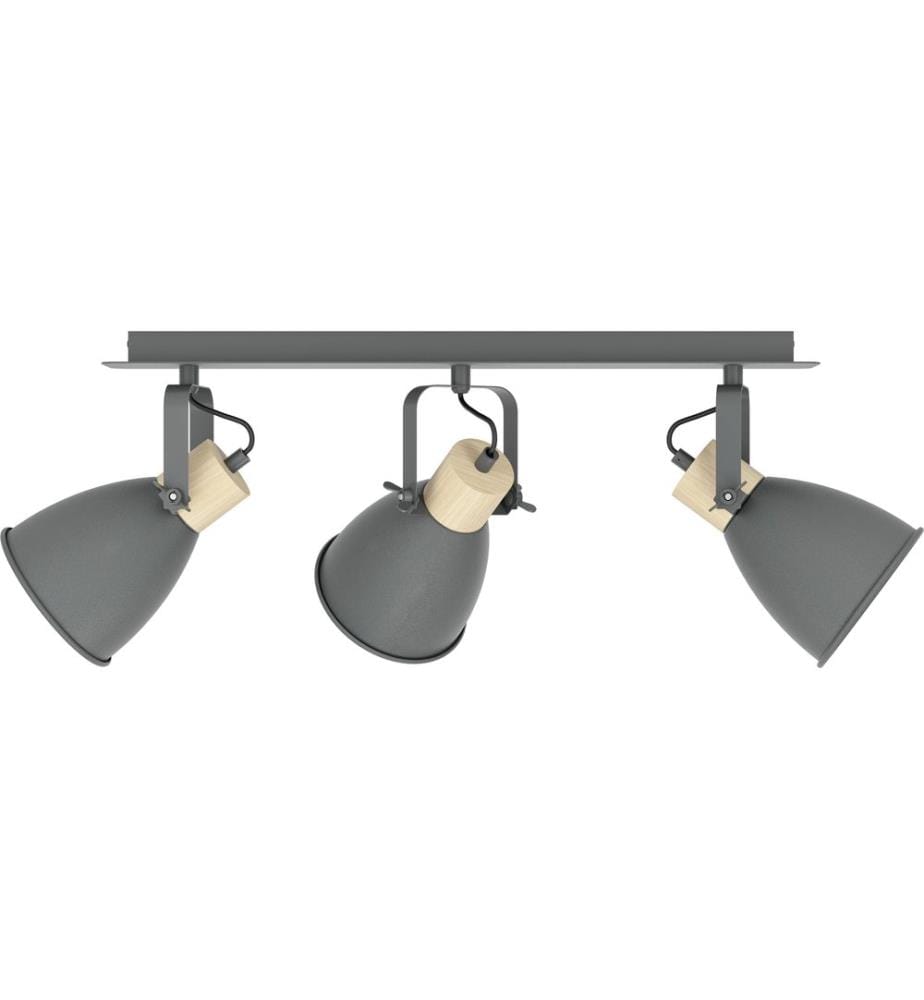 EGLO Leuchten Spot en saillie BALKEN/3 E27 ANTHRACITE/BOIS 'COSWARTH' E27