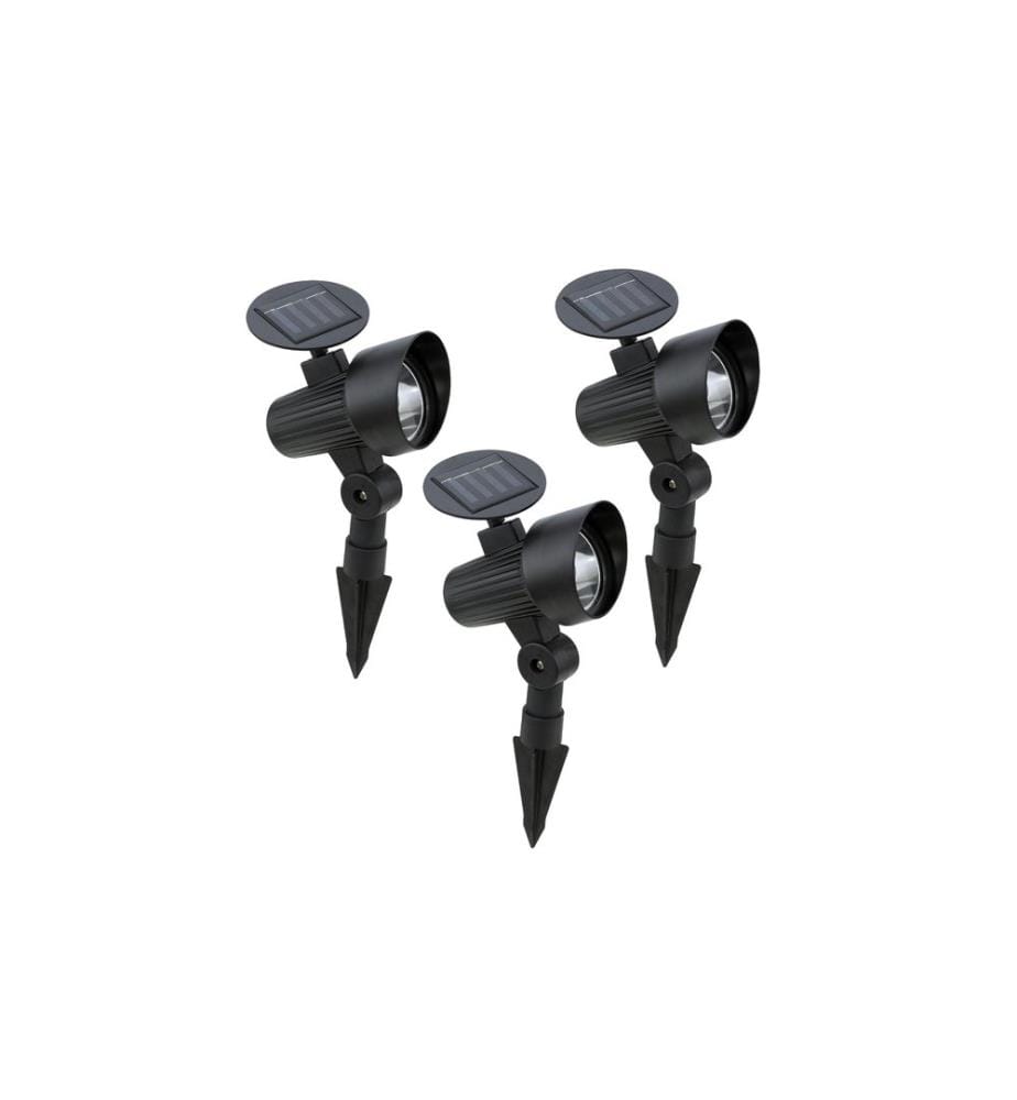 EGLO Leuchten Gartenspot Solar, 3er-Set, Schwarz