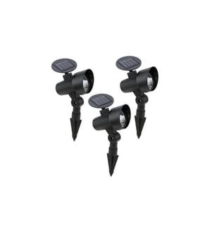 EGLO Spot de jardin solaire, set de 3, Noir