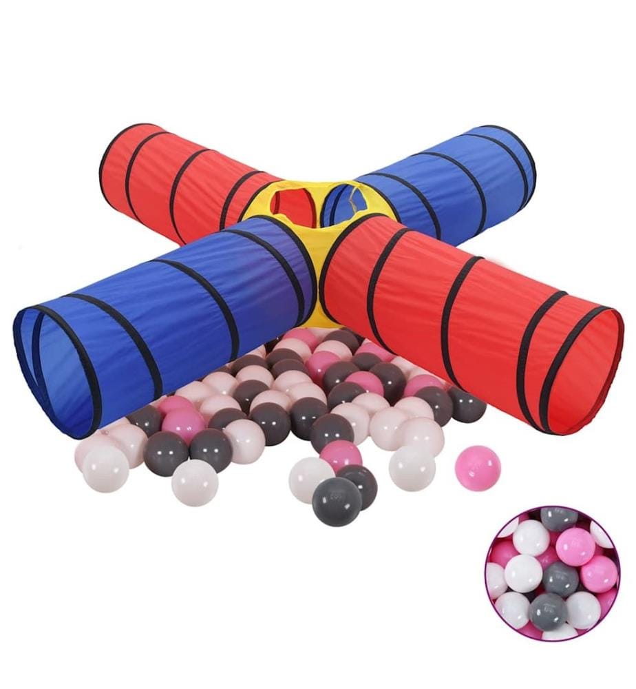 Spieltunnel mit 250 Bällen Mehrfarbig