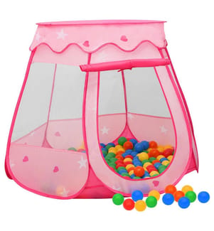 Kinder-Spielzelt mit 250 Bällen Rosa 102x102x82 cm