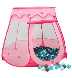 Kinder-Spielzelt mit 250 Bällen Rosa 102x102x82 cm