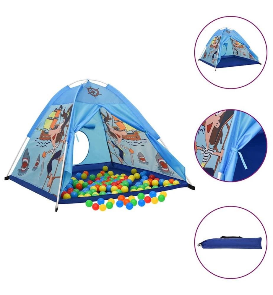 Spielzelt mit 250 Bällen Blau 120x120x90 cm