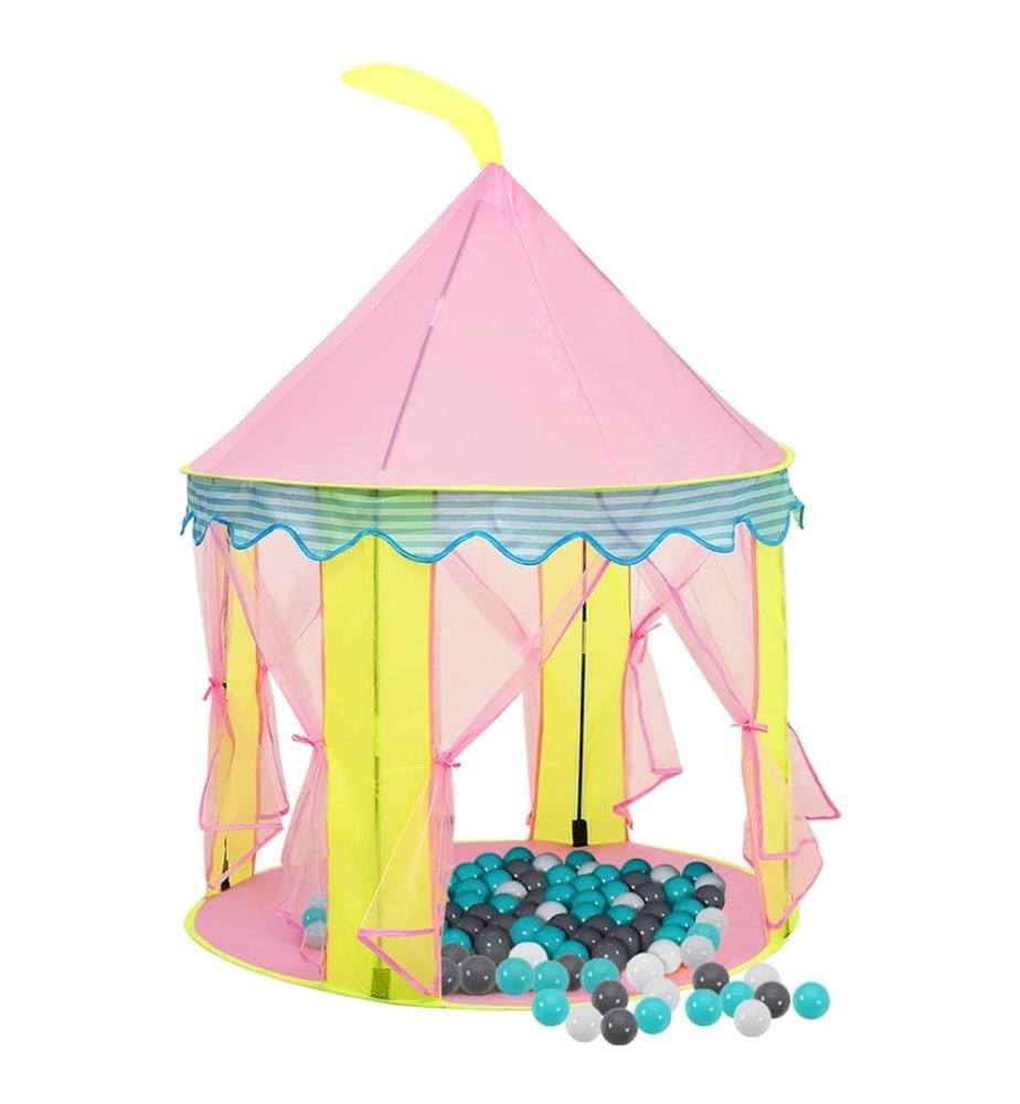 Kinder-Spielzelt mit 250 Bällen Rosa 100x100x127 cm