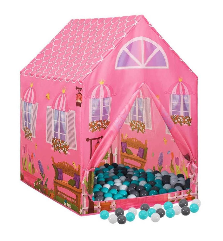 Kinder-Spielzelt mit 250 Bällen Rosa 69x94x104 cm