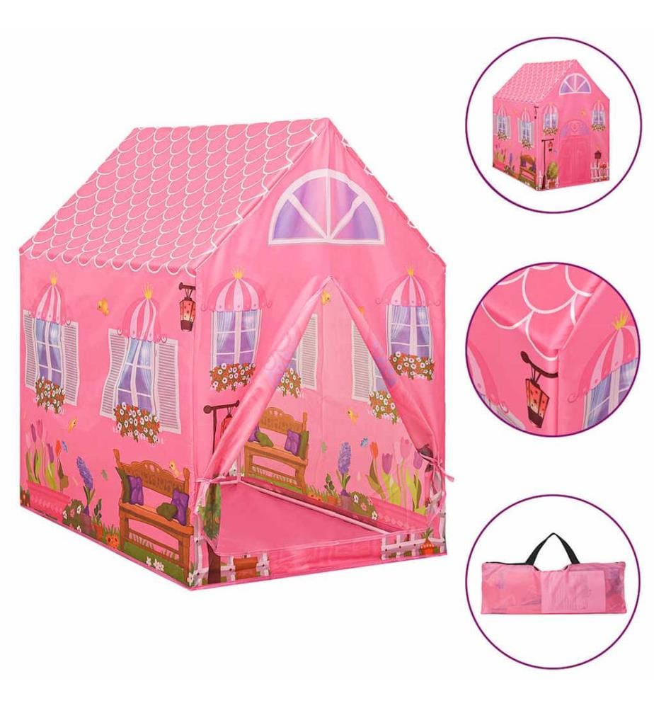 Kinder-Spielzelt mit 250 Bällen Rosa 69x94x104 cm