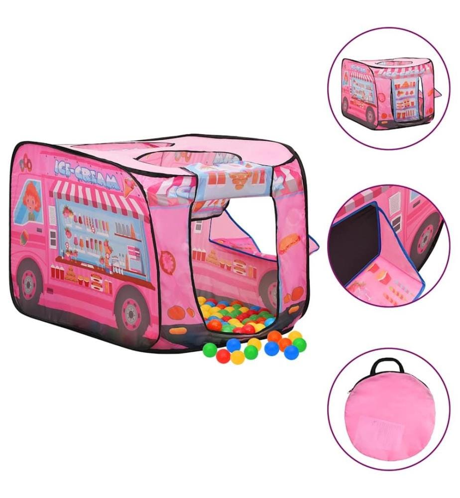 Kinder-Spielzelt mit 250 Bällen Rosa 70x112x70 cm