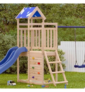 Spielturm Braun 110,5 x 52,5 x 215 cm Massives Kiefernholz