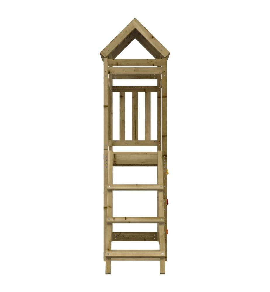 Tour de jeu Marron 110,5 x 52,5 x 214 cm Bois solide imprégné