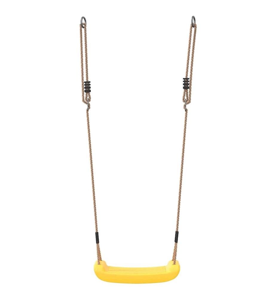 Balançoire d'extérieur d'enfants simple et corde réglable jaune