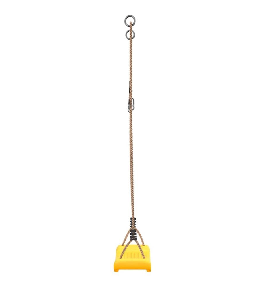 Balançoire d'extérieur d'enfants simple et corde réglable jaune