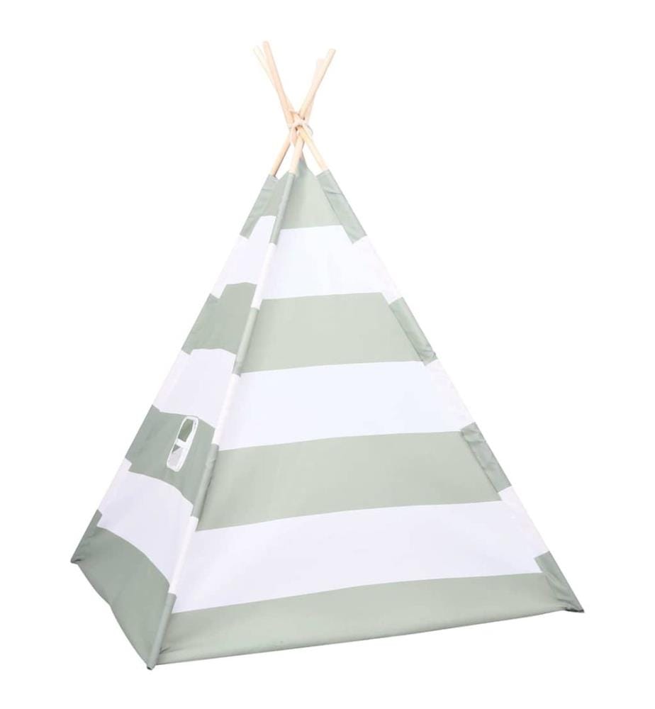 Kindertent Grau und Weiss 120 x 120 x 150 cm Massivholz Kiefer