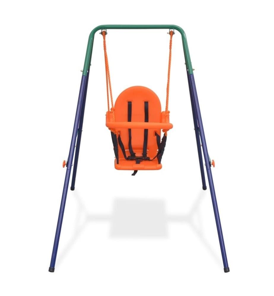 Kleinkinder-Schaukelset mit Sicherheitsgeschirr Orange