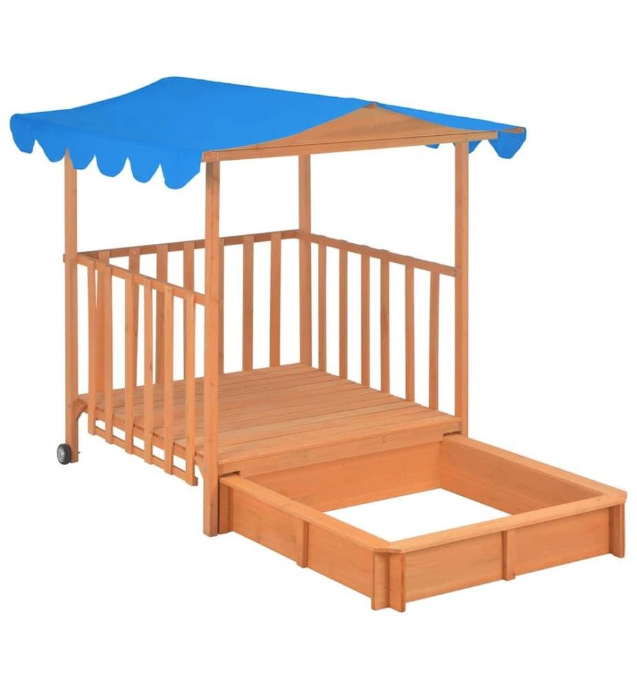 Maison de jeu d'enfants et bac à sable Bois de sapin Bleu UV50
