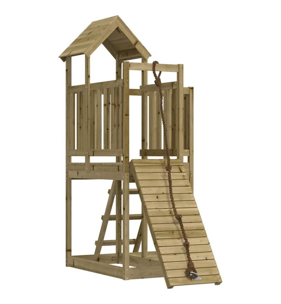 Casetta da gioco con parete da arrampicata legno di pino impregnato