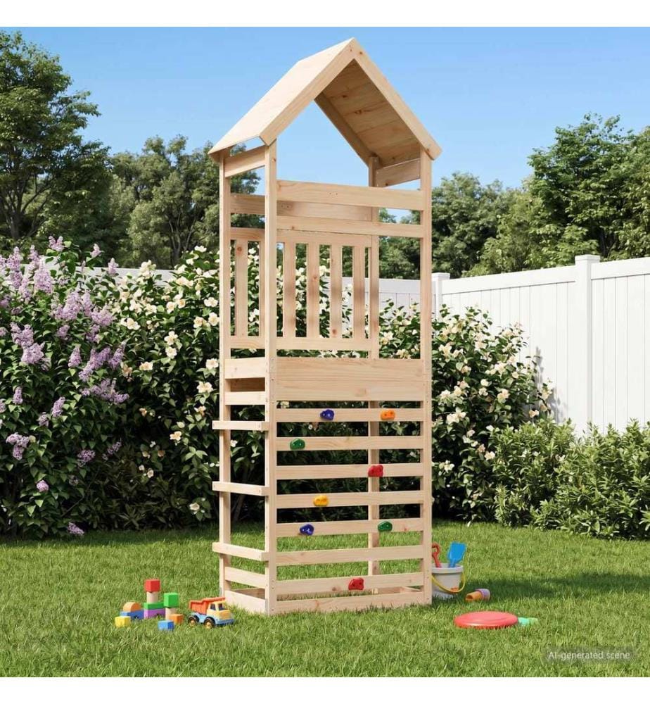 Torre gioco da esterno naturale 53 x 85 x 264 cm pino massiccio