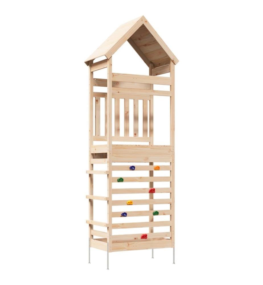Torre gioco da esterno naturale 53 x 85 x 264 cm pino massiccio