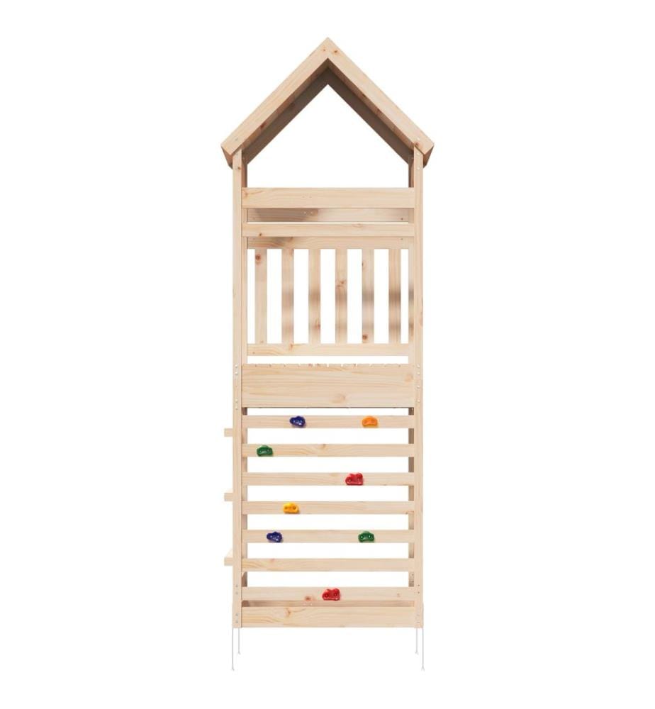 Torre gioco da esterno naturale 53 x 85 x 264 cm pino massiccio