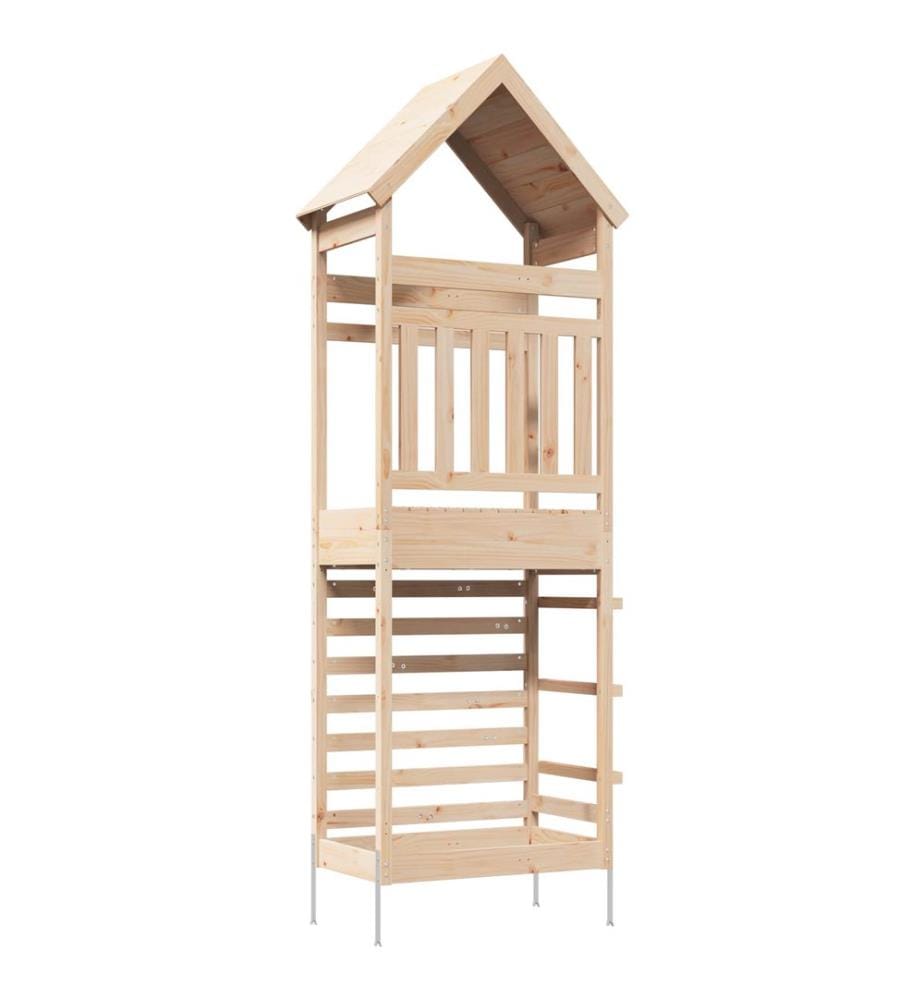 Torre gioco da esterno naturale 53 x 85 x 264 cm pino massiccio