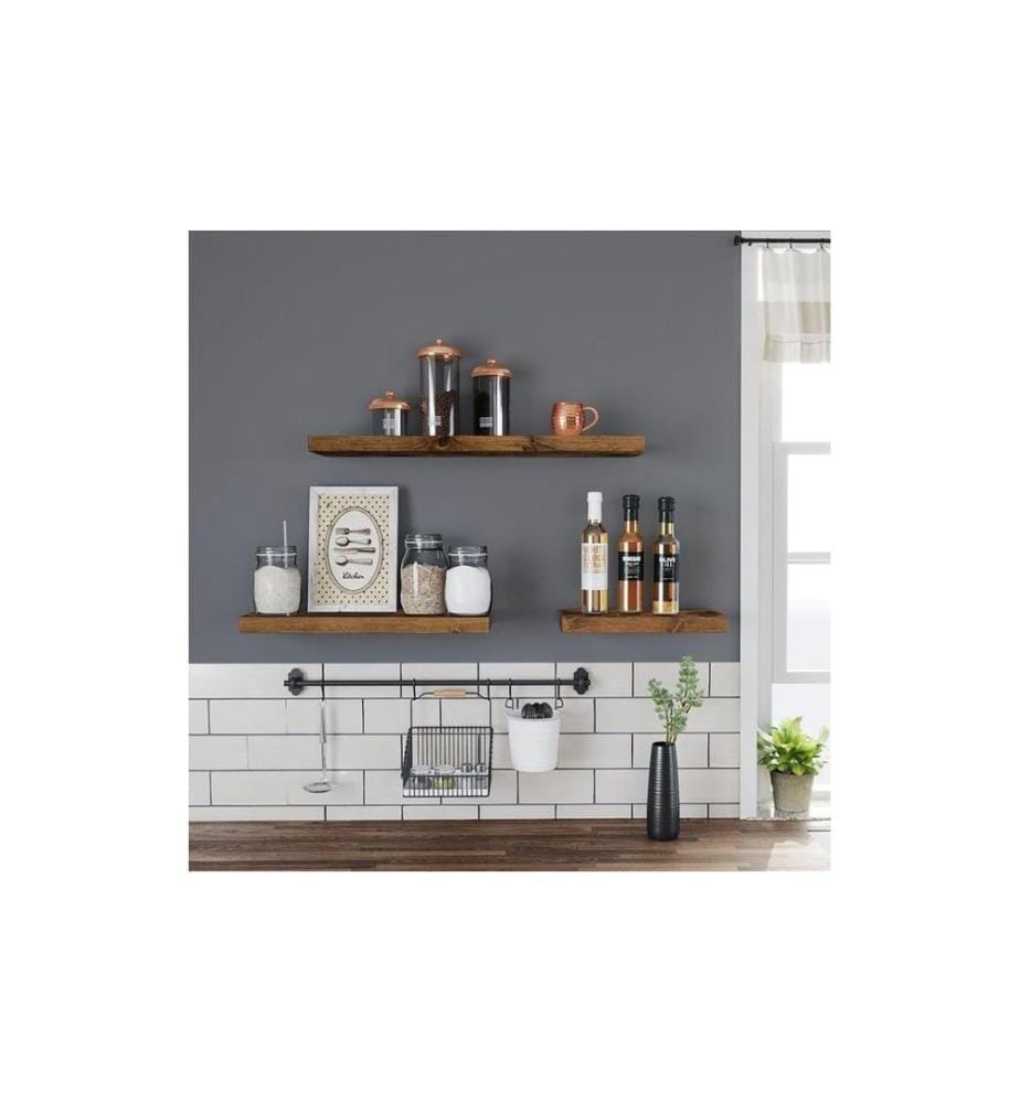 VASAGLE - Wandregal Ledge 80 x 3.8 cm, Braun