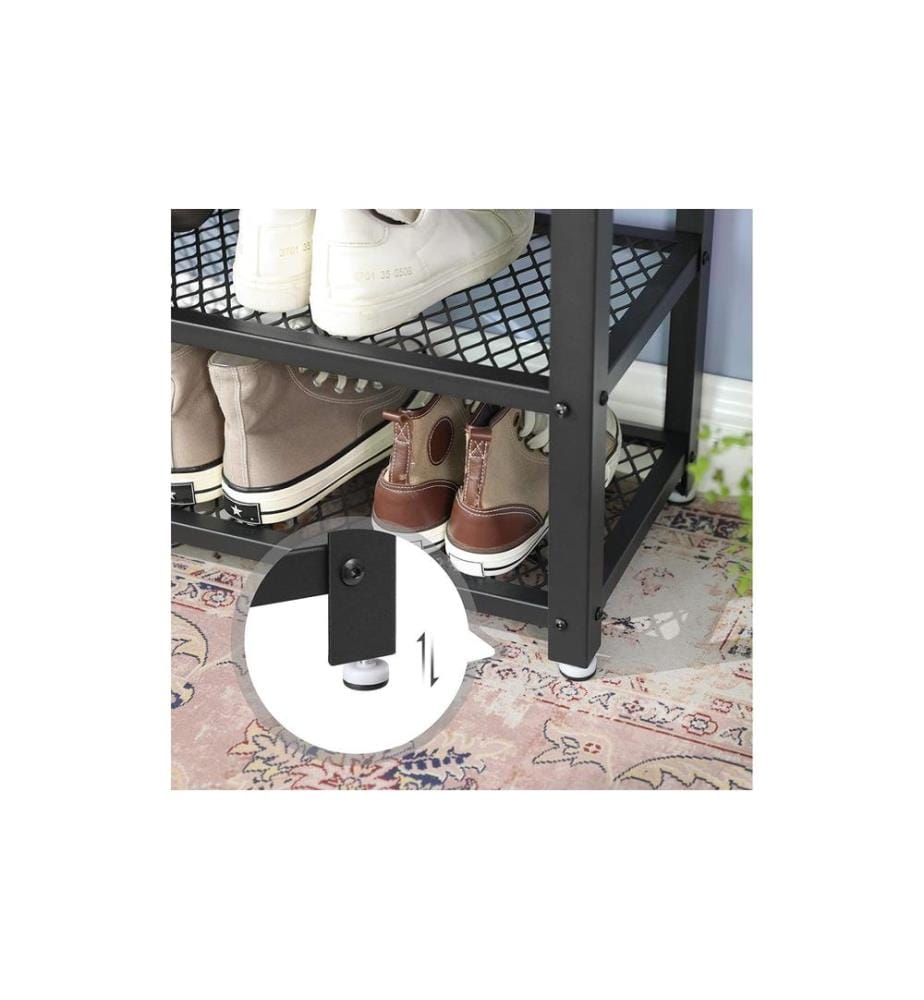 VASAGLE - Schuhregal mit 2 Ablagen 73 x 45 cm, Nature/Schwarz