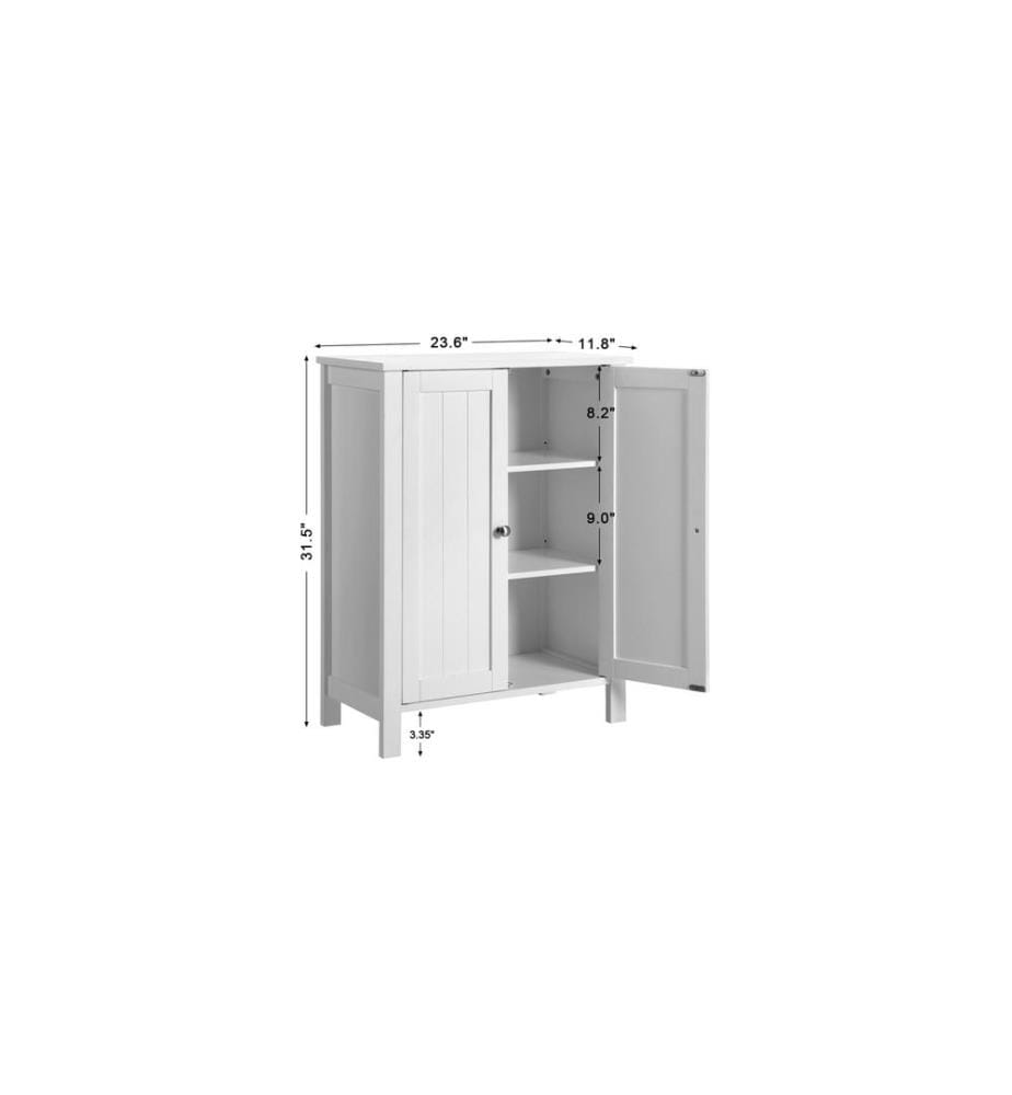 VASAGLE - Badezimmerregal mit Doppeltür 60 x 80 cm, Weiss