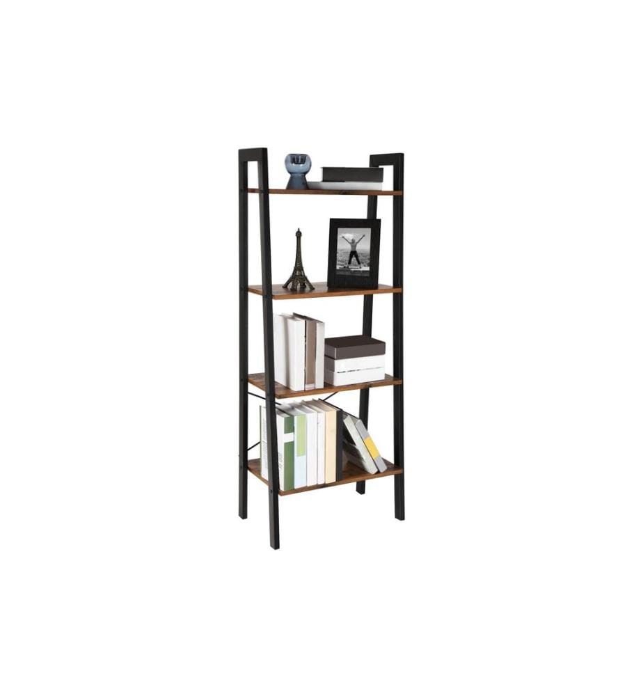 VASAGLE - Regal mit 4 Ebenen 56 x 137.5 cm, Braun/Schwarz