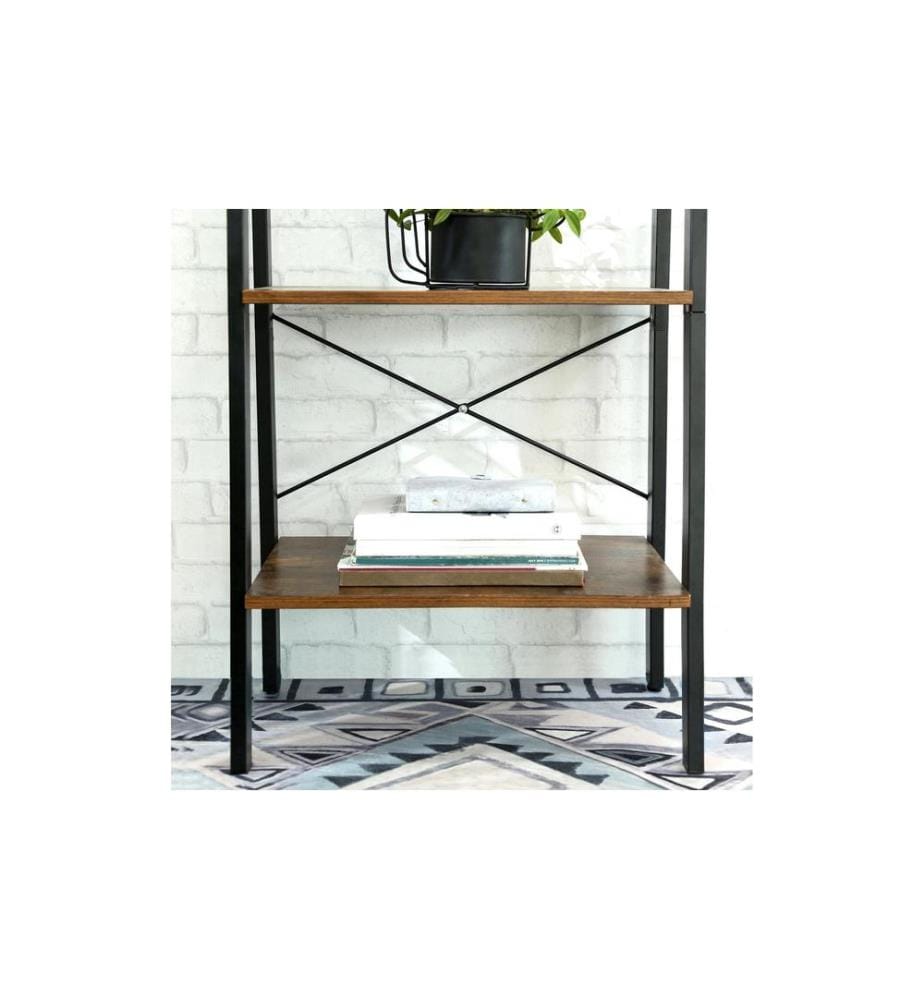 VASAGLE - Regal mit 4 Ebenen 56 x 137.5 cm, Braun/Schwarz