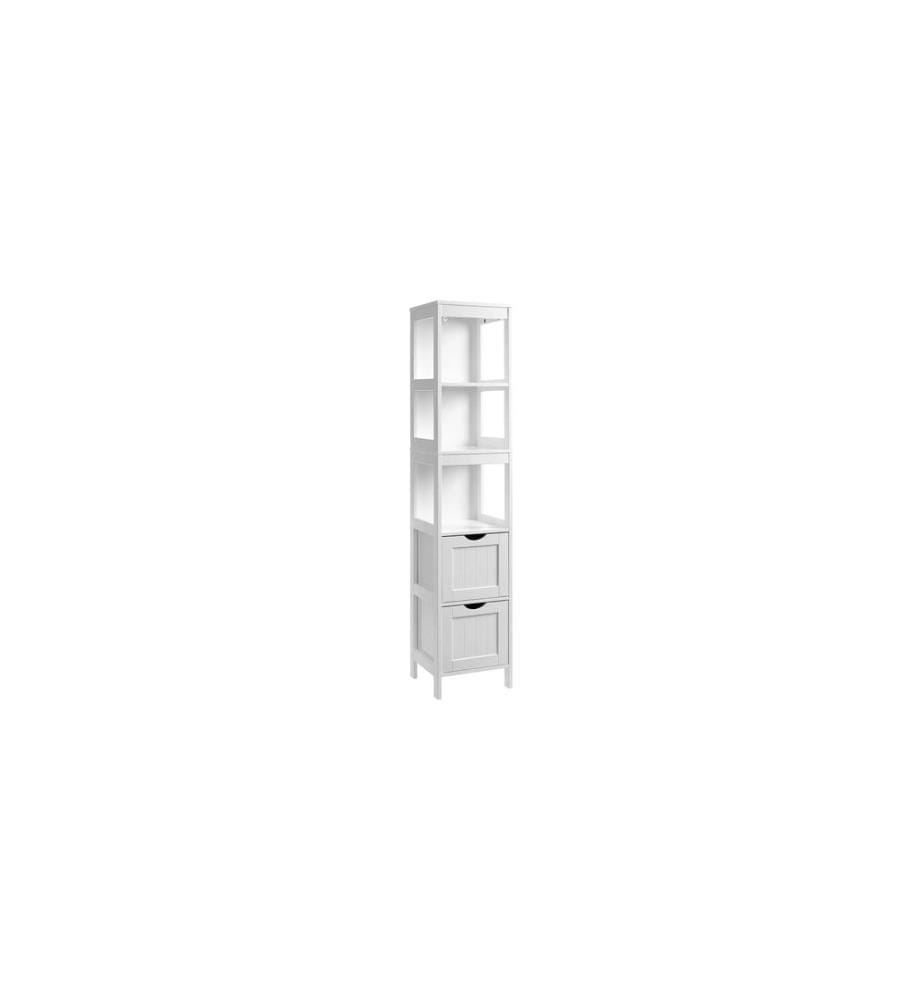 VASAGLE - Badezimmerregal Landhausstil 30 x 141.5 cm, Weiss