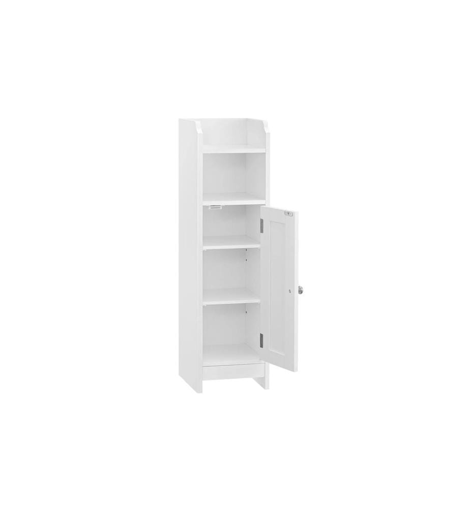 VASAGLE - Badezimmerregal mit Tür 80 x 20 cm, Weiss