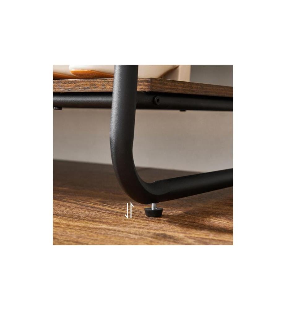 VASAGLE - Garderobe Vintage 160 cm, Braun/Schwarz