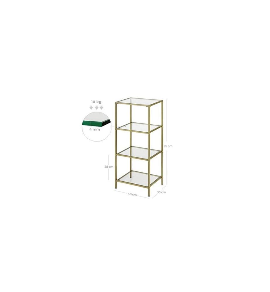 VASAGLE - Regal 40 x 30 x 95 cm, Gold