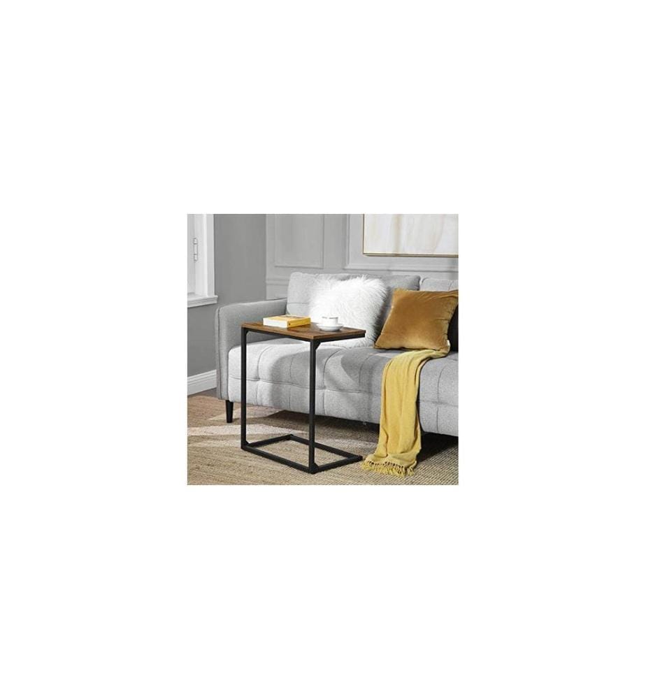 VASAGLE - Table d'appoint 55 x 35 x 66 cm, Brun/Noir